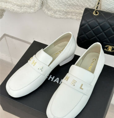 Chanel double C letter buckle square head chunky loafers