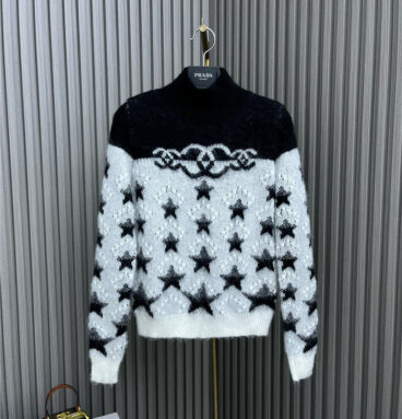 chanel star knitted turtleneck sweater