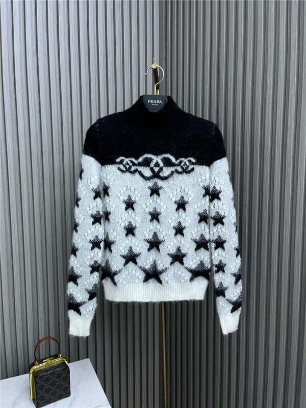 chanel star knitted turtleneck sweater