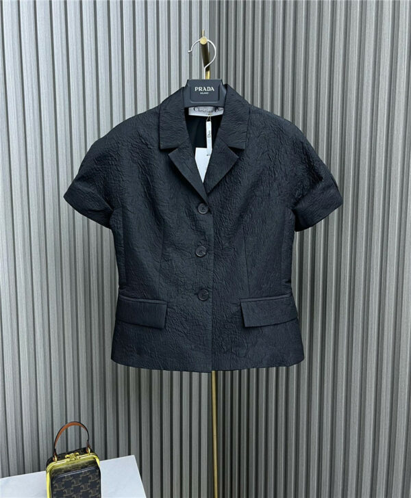dior pleated short sleeve jacket