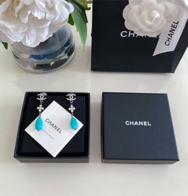 Chanel amazonite double c earrings