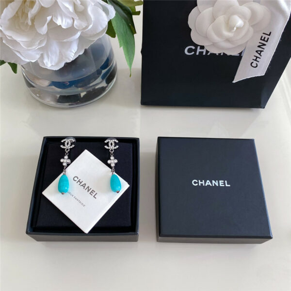 Chanel amazonite double c earrings