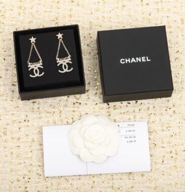 Chanel pentagram double c earrings
