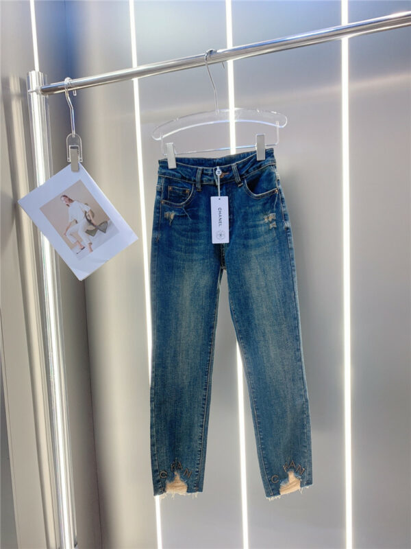 chanel raw edge skinny jeans