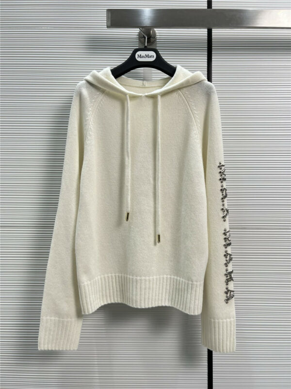 MaxMara logo lettering cashmere hooded sweater