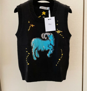 Dior pixel series Cancer knitted vest
