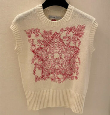 Dior autumn winter new flower embroidery vest