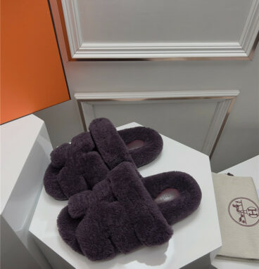 Hermès second uncle shoe hair slippers
