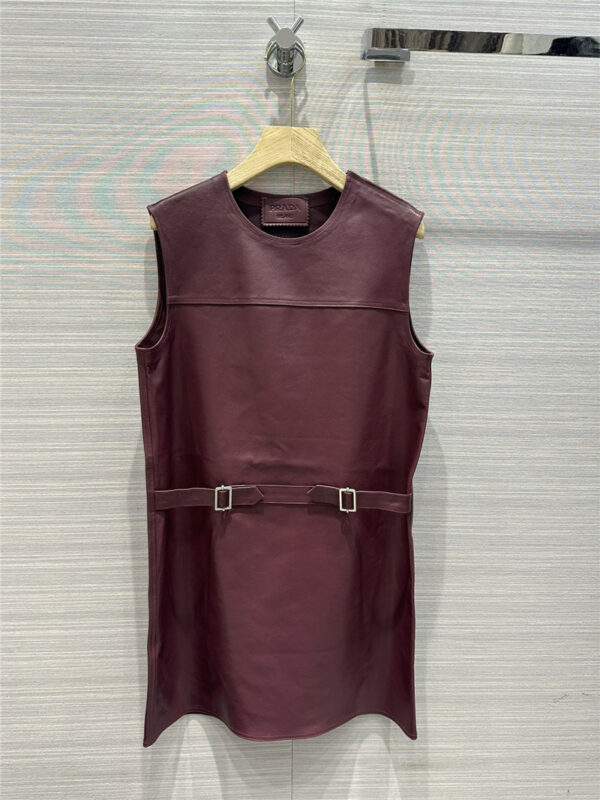 prada autumn winter new product leather vest sundress