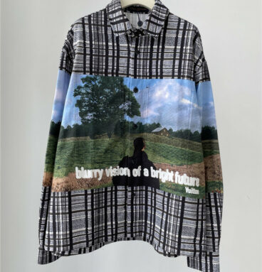 louis vuitton LV cotton printed long-sleeved shirt jacket