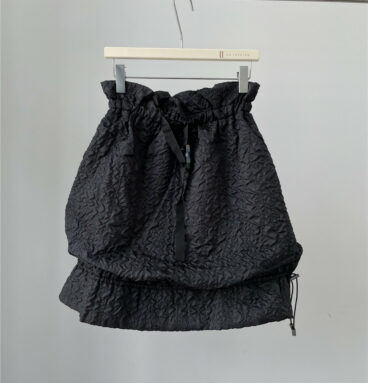 Dior texture pressed pleated textured seersucker cotton skirt