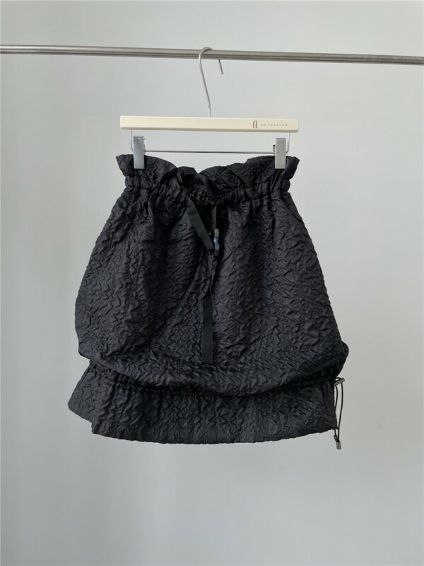 Dior texture pressed pleated textured seersucker cotton skirt