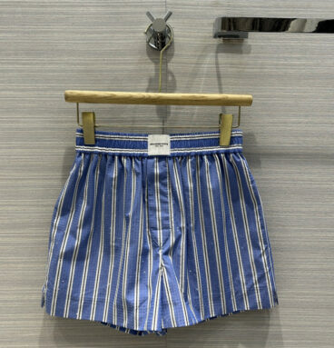 alexander wang heavy industry striped beaded shorts