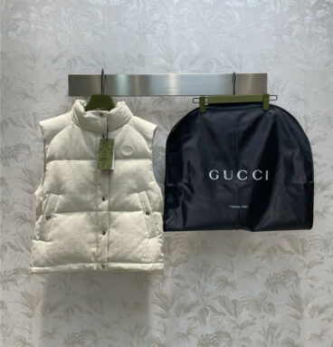 gucci new full screen GG jacquard pattern vest