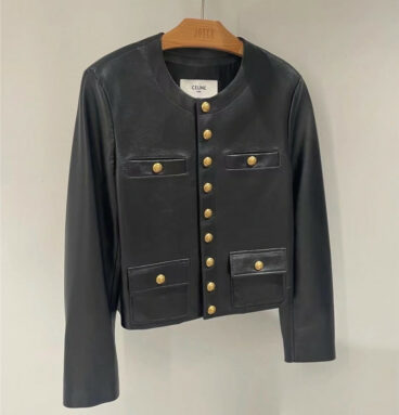 celine autumn new leather jacket