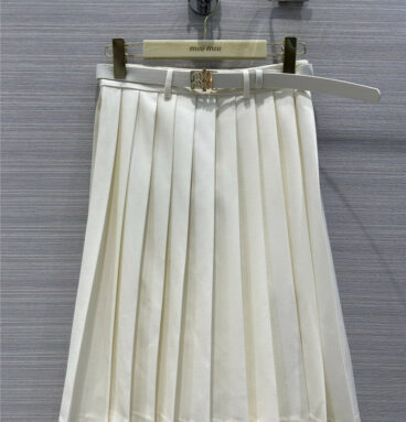 miumiu retro preppy mid-length pleated skirt