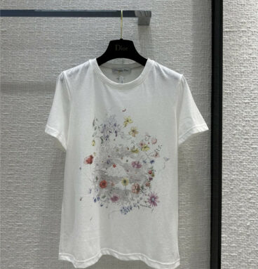 Dior romantic fresh floral print T-shirt