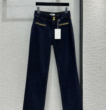 celine hardware straight-leg jeans