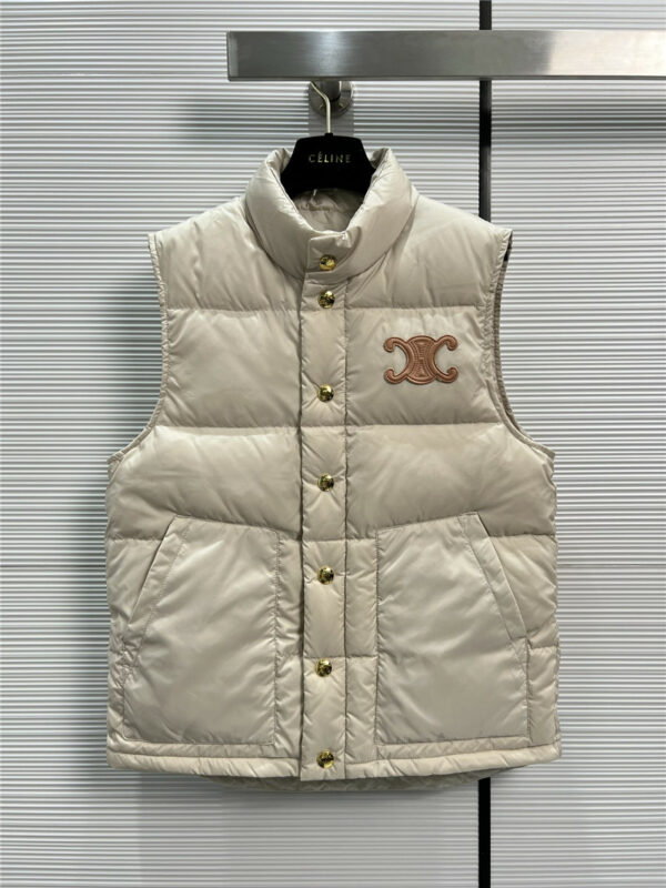 celine hot style embroidered quilted down vest