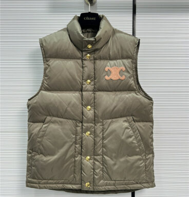 celine hot style embroidered quilted down vest