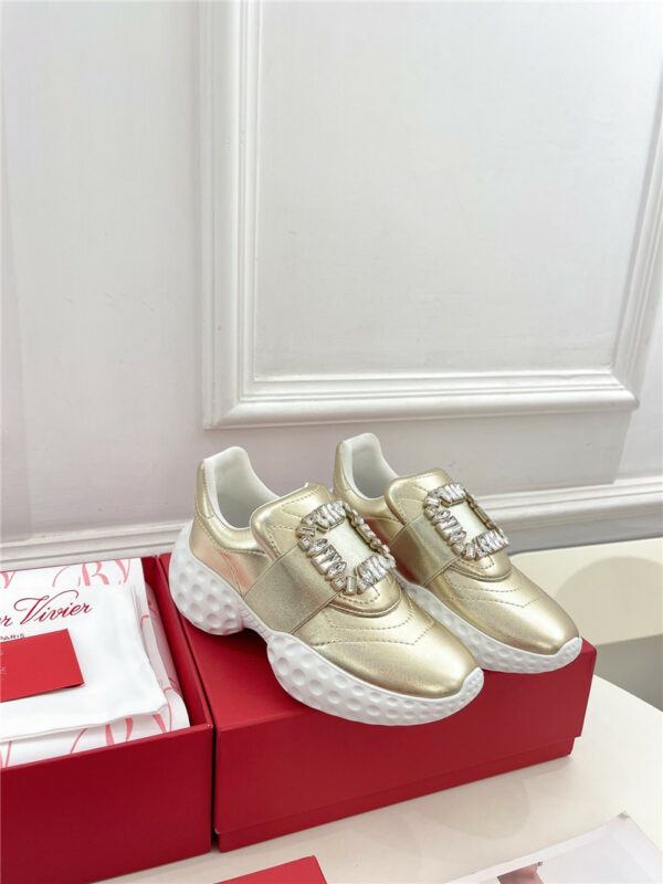 Roger vivier classic diamond buckle sneakers in fabric