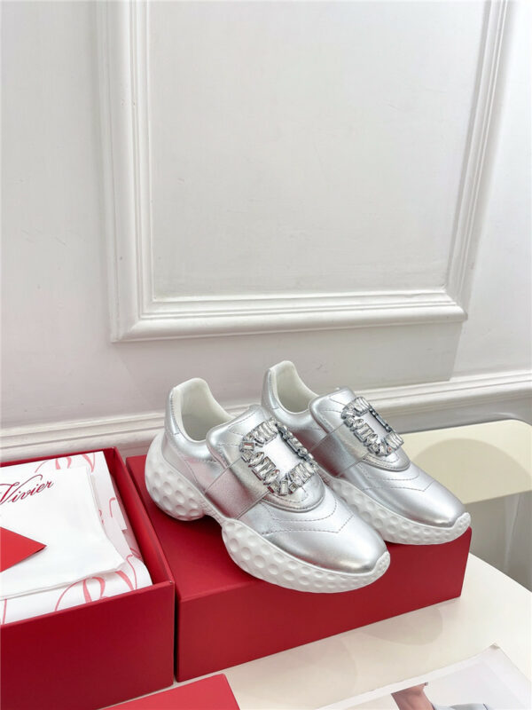 Roger vivier classic diamond buckle sneakers in fabric
