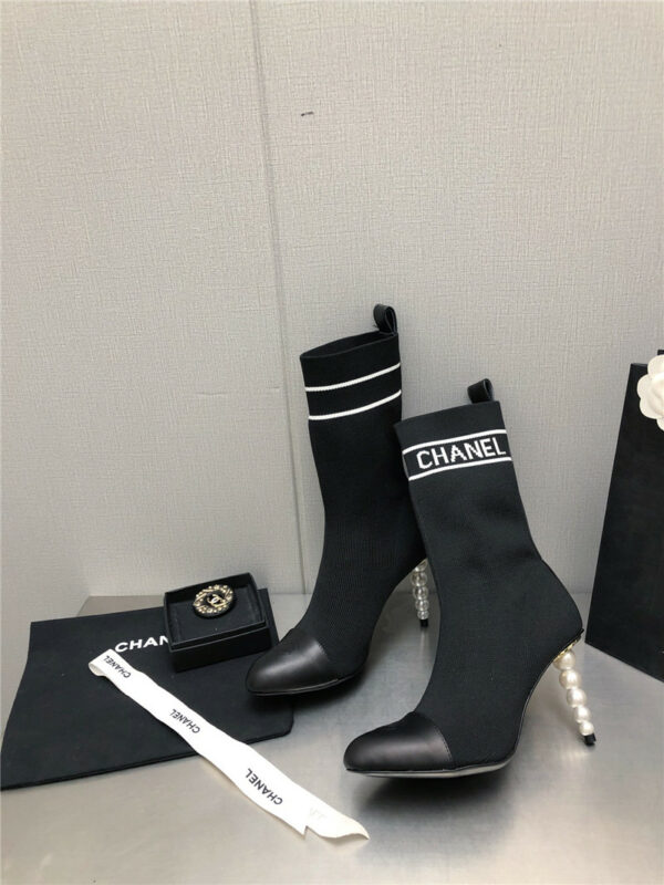 Chanel diamond double C buckle stiletto boots