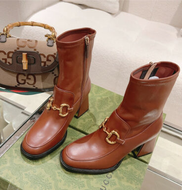 gucci pull buckle ankle boots