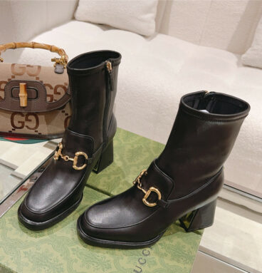 gucci pull buckle ankle boots