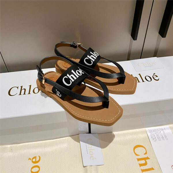 Chloe Cross Woven Strap Flip Sandals