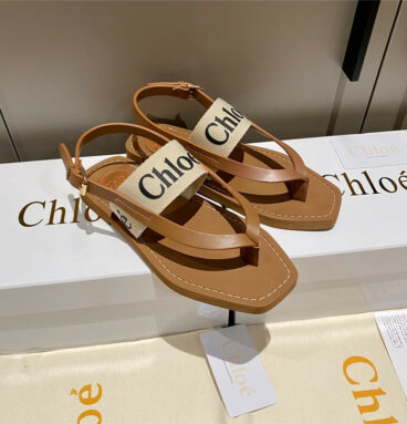 Chloe Cross Woven Strap Flip Sandals
