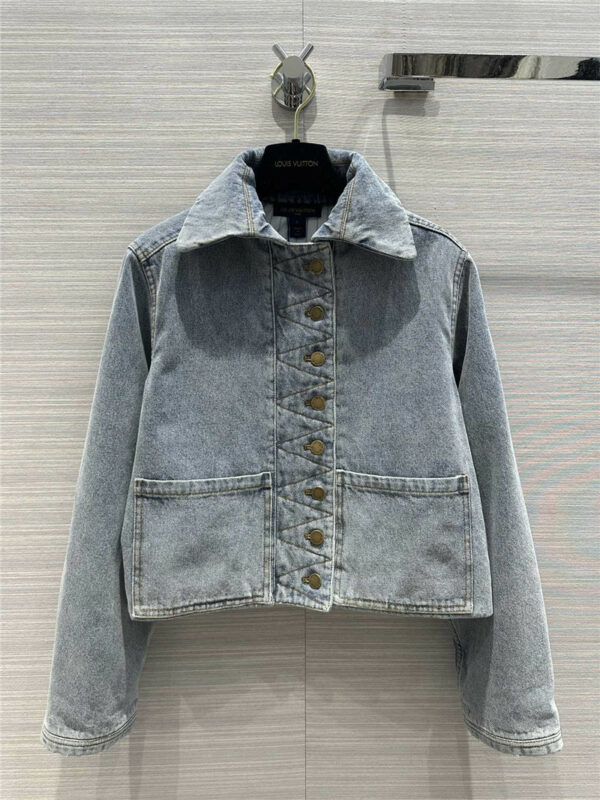 louis vuitton LV washed denim quilted jacket coat