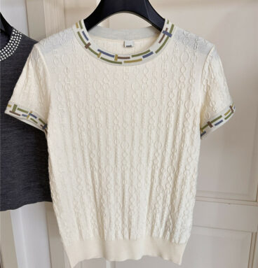 Hermès Creamy White Sweater Short Sleeve