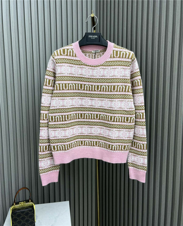 miumiu letter stripe sweater