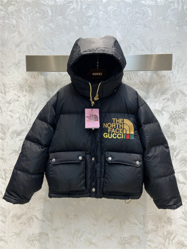 gucci joint north face hooded down jacket