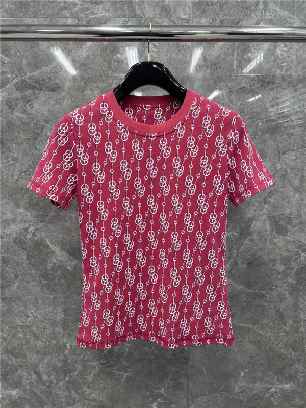 Hermès classic lock pig nose chain pattern T-shirt