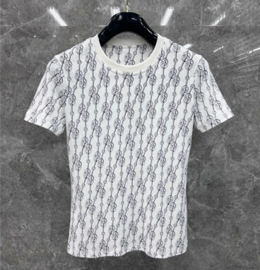 Hermès classic lock pig nose chain pattern T-shirt