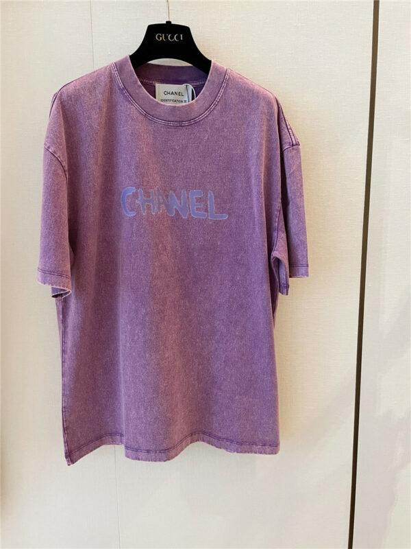 Chanel washed blue short sleeves