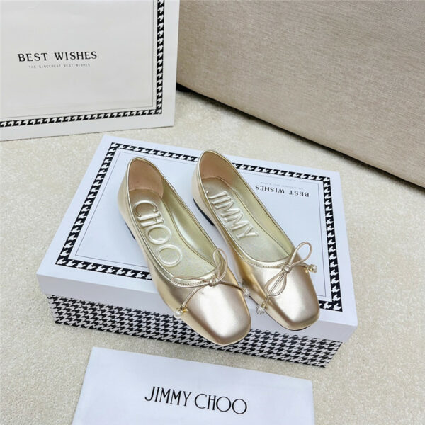 Jimmy Choo Pearl Bow Ballerina Flats