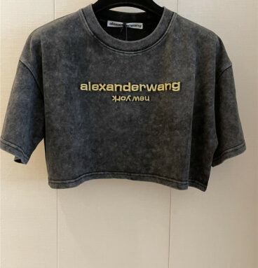 alexander wang distressed cropped short sleeves