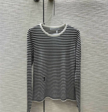 Dior advanced black and white striped knitted long sleeves