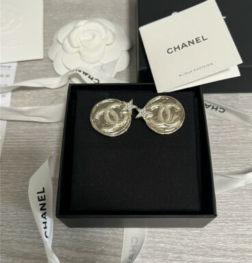 Chanel round star double c earrings