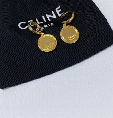 celine gold coin earrings