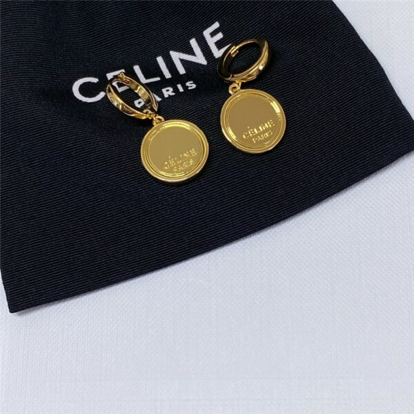 celine gold coin earrings
