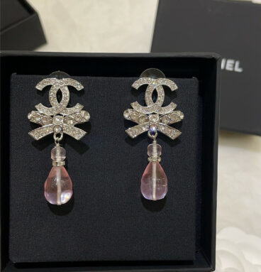 Chanel bow double c earrings