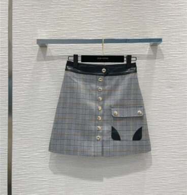 louis vuitton LV medieval style pair of plaid full series skirt