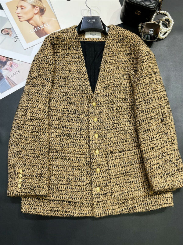 celine autumn and winter new wool flower jacket