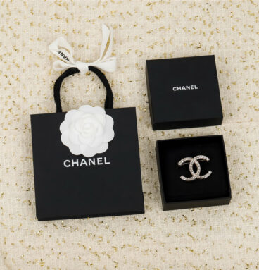 Chanel double c diamond brooch