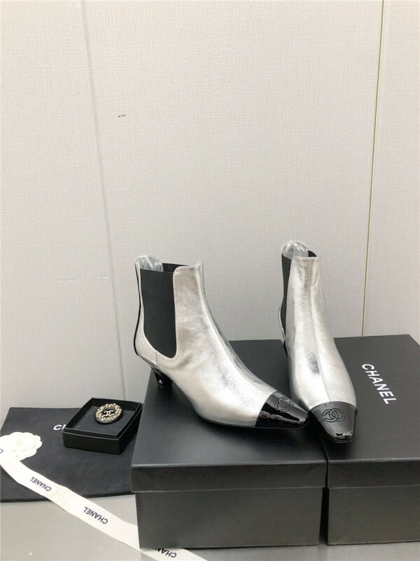 chanel classic color block ankle boots