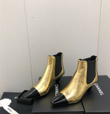 chanel classic color block ankle boots